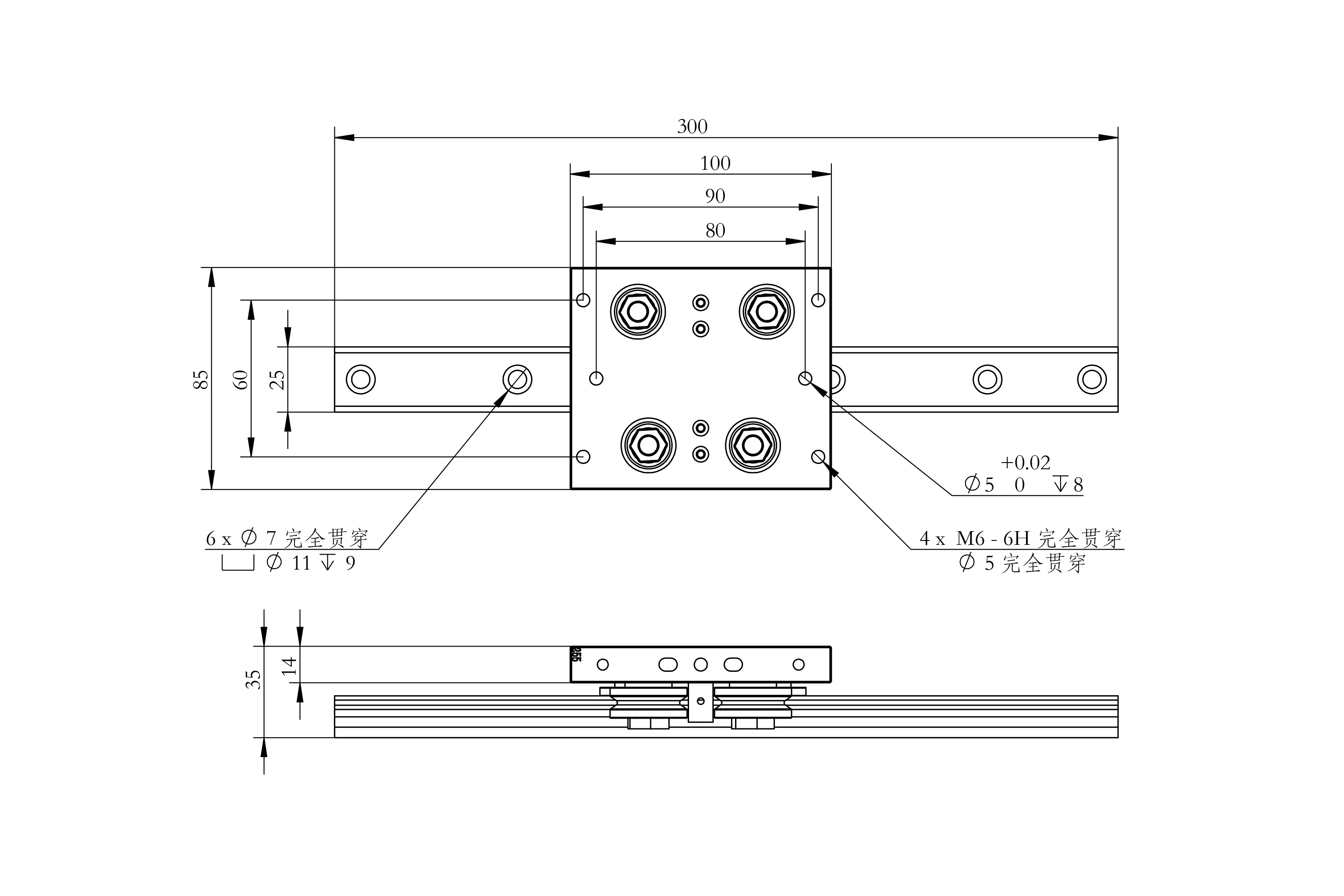 Slider seat for 25 series V-shaped ring guide rail