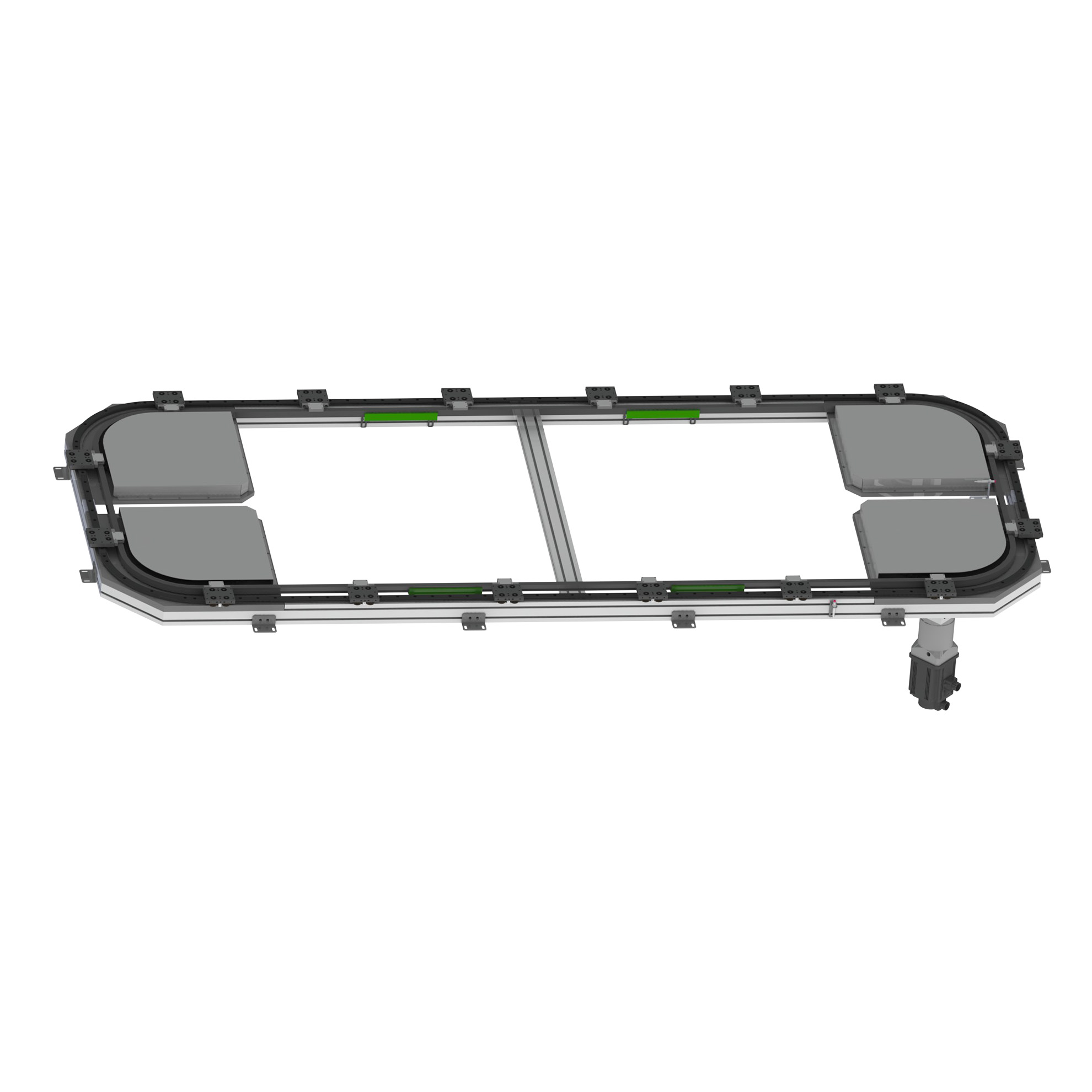 rectangular circular guide rail conveyor systems